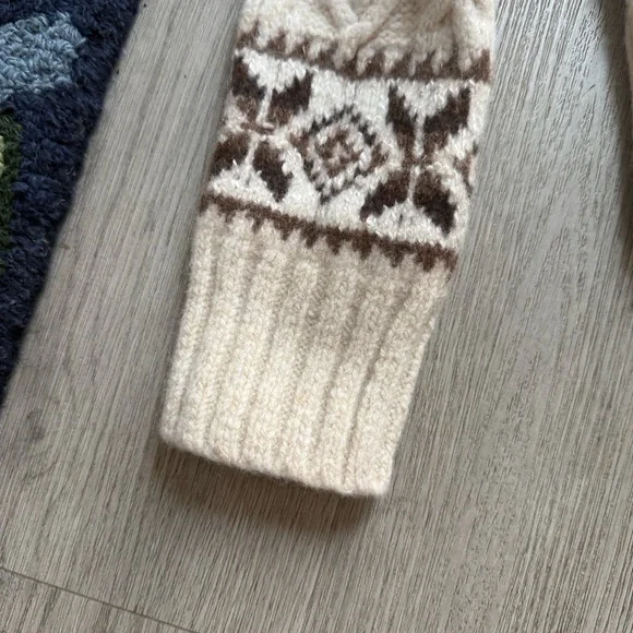 Polo Ralph Lauren Nordic Fair Isle Cream and Brown Knit Sweater - Picture 7 of 10